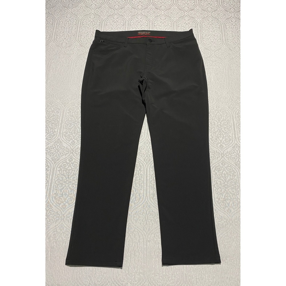 Kenneth Cole Awearness Mens 36x30 Slim Fit Black Awear‎ Tech Pants